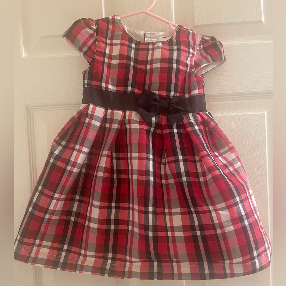 Carter's Red Black Plaid Holiday or Christmas Dress‎ 18 months